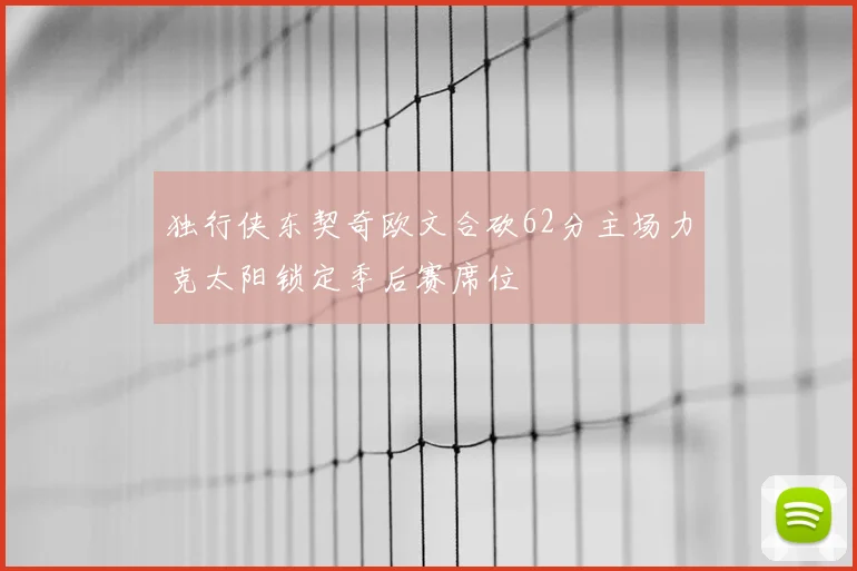 独行侠东契奇欧文合砍62分主场力克太阳锁定季后赛席位